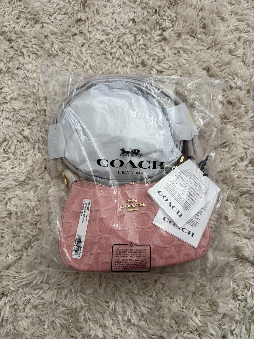 COACH Mini Teri Shoulder Bag - Pink Denim
